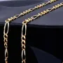 Massive Figaro-Goldkette in 18K / 750 Bicolor Gold Weiß- und Gelbgold in exklusivem Design (ca. 32,1 Gramm, ca. 70cm)