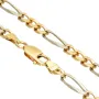 Massive Figaro-Goldkette in 18K / 750 Bicolor Gold Weiß- und Gelbgold in exklusivem Design (ca. 32,1 Gramm, ca. 70cm)