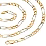 Massive Figaro-Goldkette in 18K / 750 Bicolor Gold Weiß- und Gelbgold in exklusivem Design (ca. 32,1 Gramm, ca. 70cm)