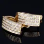 Glänzende Ohrringe mit Zirkoniasteinen und englischem Verschluss aus massivem 585er 14K Gold