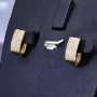 Glänzende Ohrringe mit Zirkoniasteinen und englischem Verschluss aus massivem 585er 14K Gold