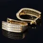Massive Ohrringe mit glänzenden Zirkoniasteinen und englischem Verschluss aus 585er 14K Gelbgold
