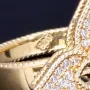 Schöner Ring für Damen in stilvollem Design einer Blume aus edlem 585 14K Gelbgold mit funkelnden Zirkoniasteinen in Ringgröße ca. 58-59
