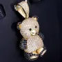 Panda-Bär - Anhänger aus hochwertigem 585 14K Gold besetzt mit vielen Zirkoniasteinen