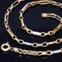 Exquisite und hochwertig produzierte Ankerkette aus glänzendem Bicolor 585 / 14K Gelb- und Weißgold für Herren und Damen (ca. 57 cm Länge)