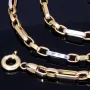 Exquisite und hochwertig produzierte Ankerkette aus glänzendem Bicolor 585 / 14K Gelb- und Weißgold für Herren und Damen (ca. 57 cm Länge)