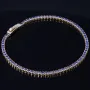Edles Tennisarmband mit dunkelblauen Zirkonia aus hochwertigem 585 14K Gold in (ca. 17 cm Länge)