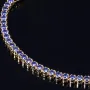 Edles Tennisarmband mit dunkelblauen Zirkonia aus hochwertigem 585 14K Gold in (ca. 17 cm Länge)