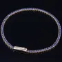 Edles Tennisarmband mit dunkelblauen Zirkonia aus hochwertigem 585 14K Gold in (ca. 17 cm Länge)