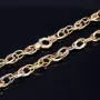 Modische Halskette (Collier) aus hochwertigem 14K 585 Weiß- und Gelbgold (Bicolor) ca. 50cm