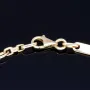 Mix aus Steigbügel- und Plattenarmband aus 585er (14k) Gelbgold, 20cm lang, 4mm breit (Plättchen-, Steigbügelarmband)