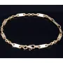 Steigbügel- und Plattenarmband aus edlem 585er (14k) Gelbgold, 23cm lang, 4mm breit (Plättchen-, Steigbügelarmband)
