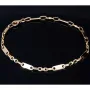 Steigbügel- und Plattenarmband aus edlem 585er (14k) Gelbgold, 23cm lang, 4mm breit (Plättchen-, Steigbügelarmband)
