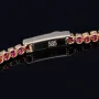 Tennisarmband mit leuchtenden, rosa-rot, pinken Zirkoniasteinen aus hochwertigem 585 14K Gold in (ca. 19 cm Länge)