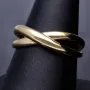 Damenring in 585 / 14K Gold in modernem Design in Ringgröße ca. 58-59