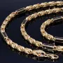 Königskette mit schwarzem Zirkoniabesatz aus 585er Gelbgold (14k)- 60cm lang, 3,3 mm breit
