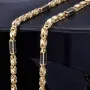 Königskette mit schwarzem Zirkoniabesatz aus 585er Gelbgold (14k)- 60cm lang, 3,3 mm breit