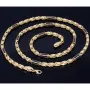 Königskette mit schwarzem Zirkoniabesatz aus 585er Gelbgold (14k)- 60cm lang, 3,3 mm breit