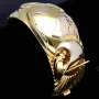 Wempe Markenschmuck: Aufwendig produzierter und massiver Armreif für Damen in exklusivem Design mit "Globus und Segelschiff-Motiv" aus Bicolor Gold 18K / 750 Gelbgold und Weißgold (Maße Innen: 5,7cm * 5,3cm)