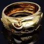Wempe Markenschmuck: Aufwendig produzierter und massiver Armreif für Damen in exklusivem Design mit "Globus und Segelschiff-Motiv" aus Bicolor Gold 18K / 750 Gelbgold und Weißgold (Maße Innen: 5,7cm * 5,3cm)