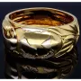 Wempe Markenschmuck: Aufwendig produzierter und massiver Armreif für Damen in exklusivem Design mit "Globus und Segelschiff-Motiv" aus Bicolor Gold 18K / 750 Gelbgold und Weißgold (Maße Innen: 5,7cm * 5,3cm)