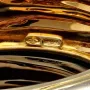 Wempe Markenschmuck: Aufwendig produzierter und massiver Armreif für Damen in exklusivem Design mit "Globus und Segelschiff-Motiv" aus Bicolor Gold 18K / 750 Gelbgold und Weißgold (Maße Innen: 5,7cm * 5,3cm)