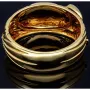 Wempe Markenschmuck: Aufwendig produzierter und massiver Armreif für Damen in exklusivem Design mit "Globus und Segelschiff-Motiv" aus Bicolor Gold 18K / 750 Gelbgold und Weißgold (Maße Innen: 5,7cm * 5,3cm)