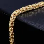 Massives Königsarmband aus hochglanzpoliertem Gold (585er 14k Gold), ca. 2,5 mm Breite, ca. 21cm lang - Made in Germany mit FBM Stempel
