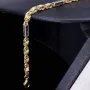 Edles Königsarmband mit schwarzen, glitzernden Zirkoniasteinen aus 585er Gelbgold (14K) in ca. 21,5 cm Länge, 3,5mm