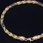 Edles Königsarmband mit schwarzen, glitzernden Zirkoniasteinen aus 585er Gelbgold (14K) in ca. 21,5 cm Länge, 3,5mm