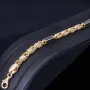 Edles Königsarmband mit schwarzen, glitzernden Zirkoniasteinen aus 585er Gelbgold (14K) in ca. 21,5 cm Länge, 3,5mm