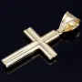 Edler Jesus Christus Kreuz-Anhänger aus funkelndem Gold (14k / 585 Bicolor Gelbgold und Weißgold)