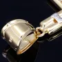 Edler Jesus Christus Kreuz-Anhänger aus funkelndem Gold (14k / 585 Bicolor Gelbgold und Weißgold)