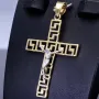 Jesus Christus Kruzifix - Anhänger aus Gold 14k (585er) Gelbgold und Weißgold