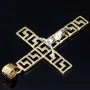 Jesus Christus Kruzifix - Anhänger aus Gold 14k (585er) Gelbgold und Weißgold