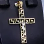 Jesus Christus Kruzifix - Anhänger aus Gold 14k (585er) Gelbgold und Weißgold