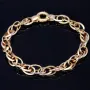 Schönes Bicolor Goldarmband für Damen aus edlem 585 14K Weißgold und Gelbgold (ca. 19 cm Länge)