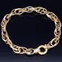 Schönes Bicolor Goldarmband für Damen aus edlem 585 14K Weißgold und Gelbgold (ca. 19 cm Länge)