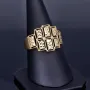 Glanzvoller Ring aus edlem Gold mit ausgefallenem Muster in 585 14K Gelbgold in Ringgröße ca. 58