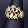 Glanzvoller Ring aus edlem Gold mit ausgefallenem Muster in 585 14K Gelbgold in Ringgröße ca. 58