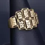 Glanzvoller Ring aus edlem Gold mit ausgefallenem Muster in 585 14K Gelbgold in Ringgröße ca. 58