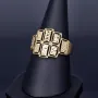 Glanzvoller Ring aus edlem Gold mit ausgefallenem Muster in 585 14K Gelbgold in Ringgröße ca. 58