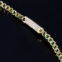 Kurzes Tennisarmband mit leuchtenden, dunkelgrünen Zirkoniasteinen aus hochwertigem 585 14K Gold in (ca. 16,5 cm Länge)