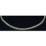 Kurzes Tennisarmband mit leuchtenden, dunkelgrünen Zirkoniasteinen aus hochwertigem 585 14K Gold in (ca. 16,5 cm Länge)