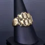 Funkelnder Golddring mit stilvollem Muster in 585 14K Gelbgold in Ringgröße ca. 58-59