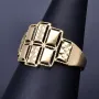 Funkelnder Golddring mit stilvollem Muster in 585 14K Gelbgold in Ringgröße ca. 58-59