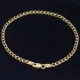 Feines Panzerarmband aus hochwertigem 585er 14k Gold, ca. 3mm breit, 19cm lang