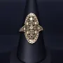 Filigran verzierter Ring in ausgefallenem Design für Damen in 585 14K Gold Ringgröße ca. 54-55