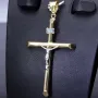 Kruzifix-Anhänger - Jesus Christus Kreuz aus edlem Gold 14k/585 Bicolor Gelbgold und Weißgold