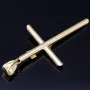 Kruzifix-Anhänger - Jesus Christus Kreuz aus edlem Gold 14k/585 Bicolor Gelbgold und Weißgold